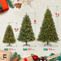 6 Ft. Pre-Lit LED Artificial Christmas Tree With 250 Twinkling Lights With Foldable Stand -Northlight Shop caphaus pre lit christmas trees hdfc chpgf7201l gr 2 1d 1000