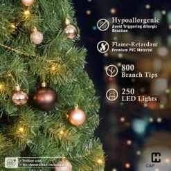 6 Ft. Pre-Lit LED Artificial Christmas Tree With 250 Twinkling Lights With Foldable Stand -Northlight Shop caphaus pre lit christmas trees hdfc chpgf7201l gr 2 77 1000