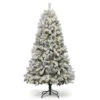 6 Ft. Snow Flocked Pre-Lit LED Artificial Christmas Tree With 250 Twinkling Lights With Foldable Stand