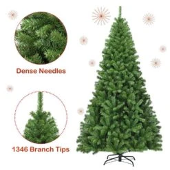7.5 Ft. Premium Hinged PVC Artificial Christmas Tree With Metal Stand -Northlight Shop casainc unlit christmas trees ca cm21221 44 1000