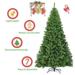 7.5 Ft. Premium Hinged PVC Artificial Christmas Tree With Metal Stand -Northlight Shop casainc unlit christmas trees ca cm21221 66 1000