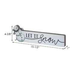 4.375 In. White Wood Let It Snow Christmas Tabletop Decor -Northlight Shop christmas centerpieces sg2205 fa 1000