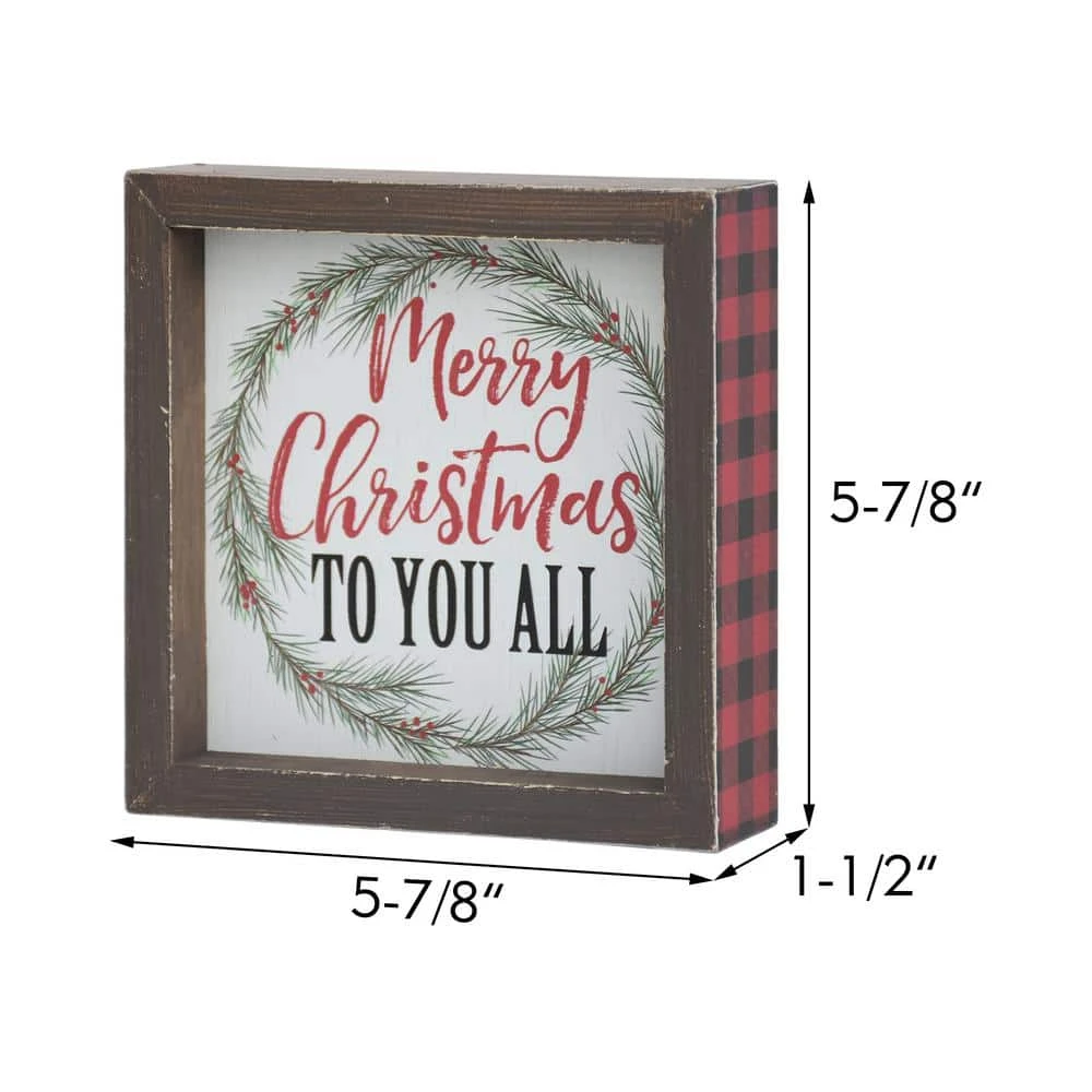 5.875 In. Wood Merry Christmas To You All Christmas Tabletop Sign 6 5.875 In. Wood Merry Christmas To You All Christmas Tabletop Sign - Image 6