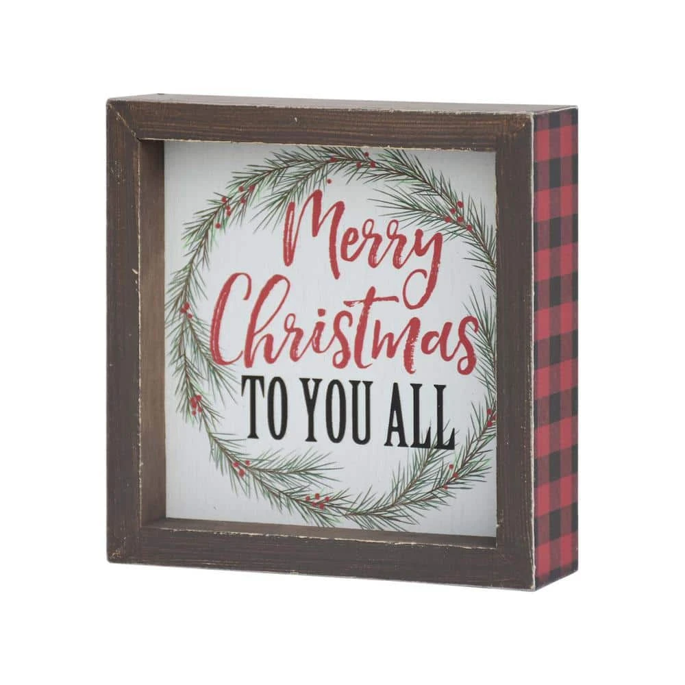 5.875 In. Wood Merry Christmas To You All Christmas Tabletop Sign 1 5.875 In. Wood Merry Christmas To You All Christmas Tabletop Sign