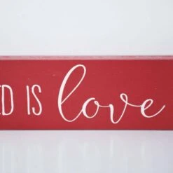1.75 In. Red Wood All You Need Is Love And Hot Cocoa Christmas Tabletop Sign -Northlight Shop christmas centerpieces sg2214 44 1000