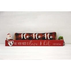 1.75 In. Red Wood All You Need Is Love And Hot Cocoa Christmas Tabletop Sign -Northlight Shop christmas centerpieces sg2214 4f 1000