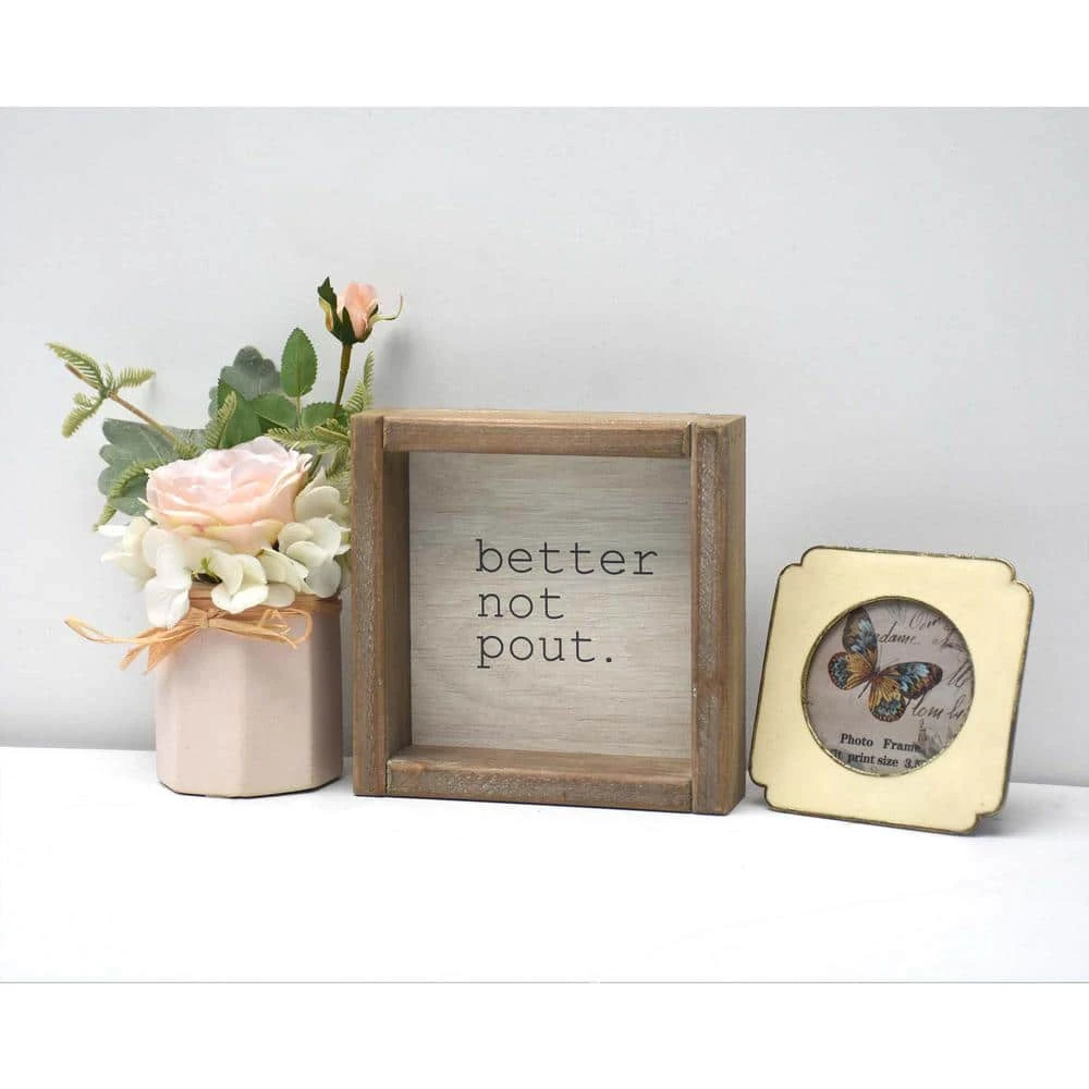 5.87 5 In. Better Not Pout Rustic Wood Christmas Tabletop Sign 4 5.87 5 In. Better Not Pout Rustic Wood Christmas Tabletop Sign - Image 4