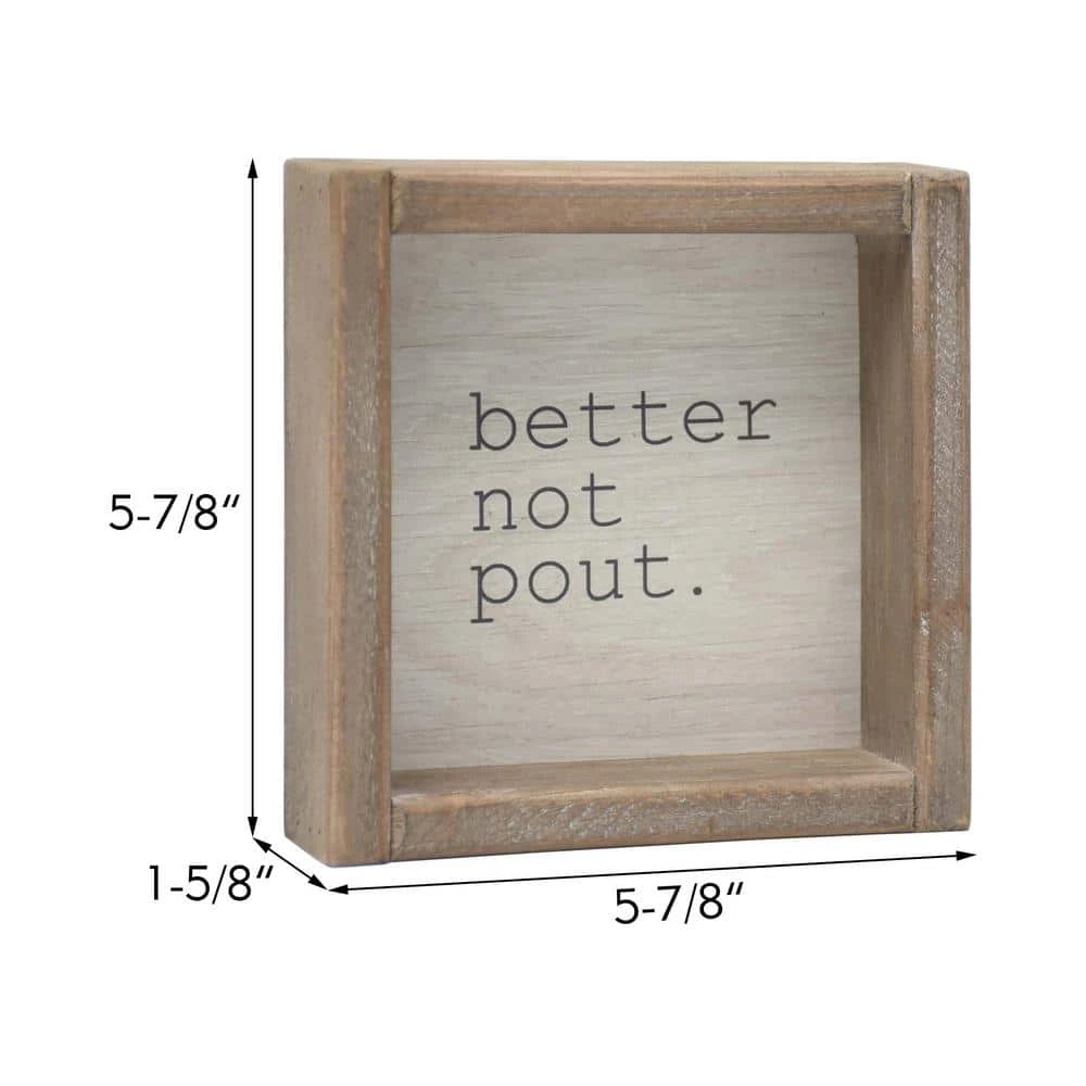 5.87 5 In. Better Not Pout Rustic Wood Christmas Tabletop Sign 7 5.87 5 In. Better Not Pout Rustic Wood Christmas Tabletop Sign - Image 7