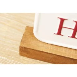 7.8 7 5 In. HO HO HO Christmas Tabletop Metal Sign With Solid Wood Stand 9 7.8 7 5 In. HO HO HO Christmas Tabletop Metal Sign With Solid Wood Stand -Northlight Shop christmas centerpieces uh335 4f 1000