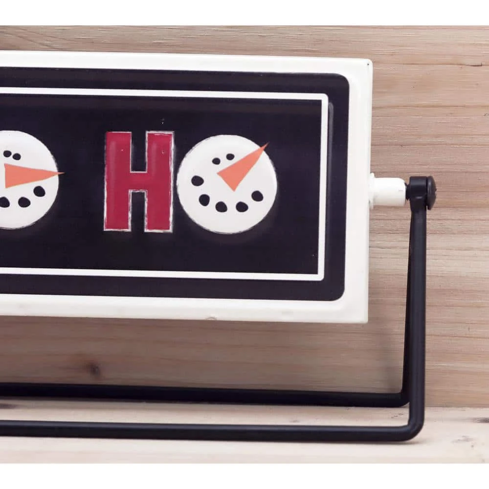 4.875 In. Merry Christmas Or Ho Ho Ho Metal Rotating Tabletop Sign 4 4.875 In. Merry Christmas Or Ho Ho Ho Metal Rotating Tabletop Sign - Image 4
