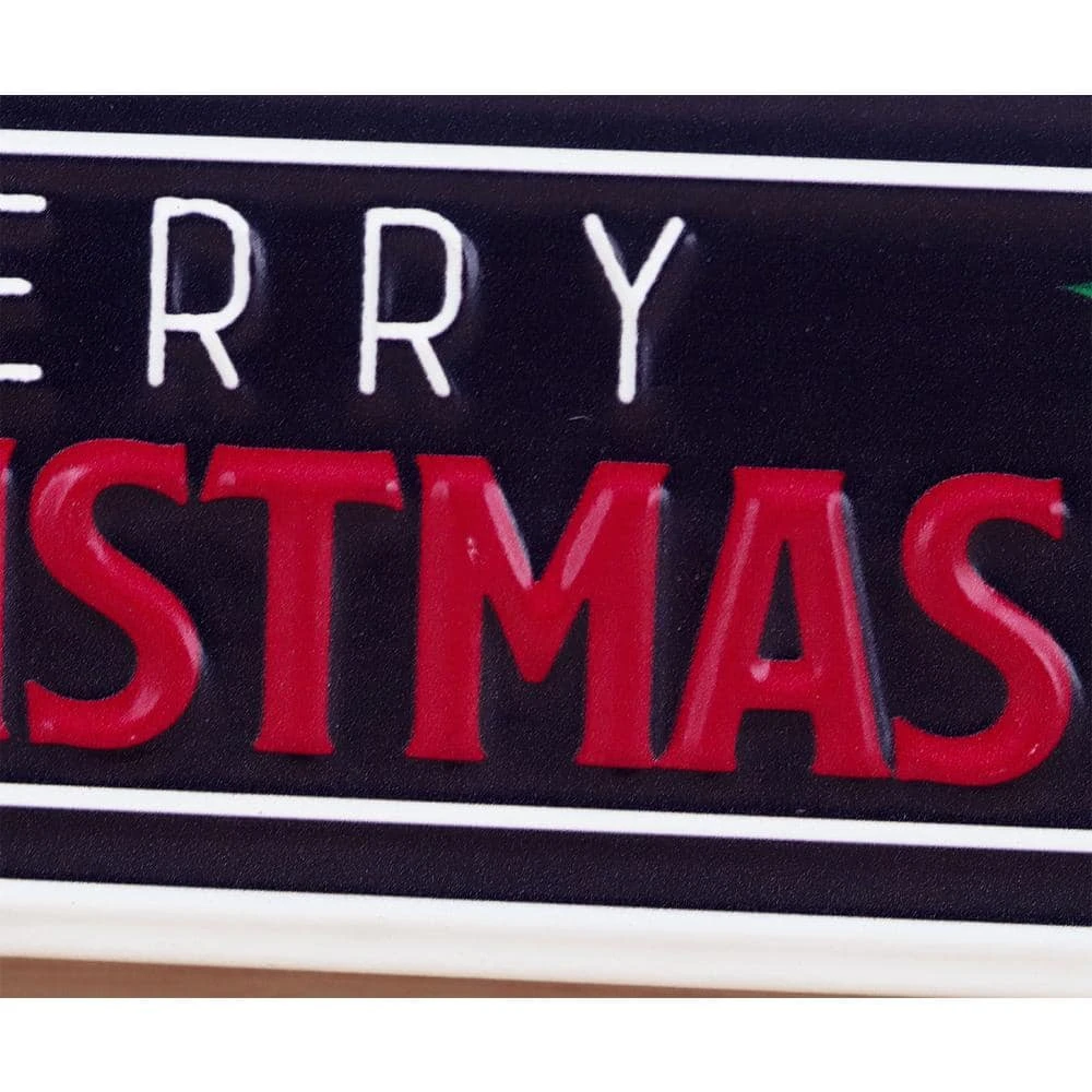 4.875 In. Merry Christmas Or Ho Ho Ho Metal Rotating Tabletop Sign 3 4.875 In. Merry Christmas Or Ho Ho Ho Metal Rotating Tabletop Sign - Image 3