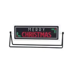 4.875 In. Merry Christmas Or Ho Ho Ho Metal Rotating Tabletop Sign