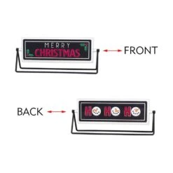 4.875 In. Merry Christmas Or Ho Ho Ho Metal Rotating Tabletop Sign 12 4.875 In. Merry Christmas Or Ho Ho Ho Metal Rotating Tabletop Sign -Northlight Shop christmas centerpieces uh356 fa 1000