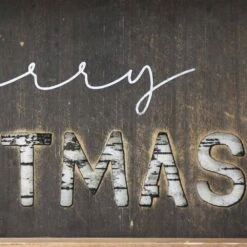 5.87 5 In. Brown Frame Black Background Wood Merry Christmas Tabletop Sign -Northlight Shop christmas centerpieces uh457 1f 1000