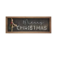 5.87 5 In. Brown Frame Black Background Wood Merry Christmas Tabletop Sign -Northlight Shop christmas centerpieces uh457 c3 1000