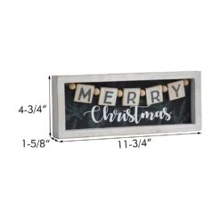 4.75 In. Black And White Farmhouse Wood Merry Christmas Tabletop Decor -Northlight Shop christmas centerpieces uh464 fa 1000
