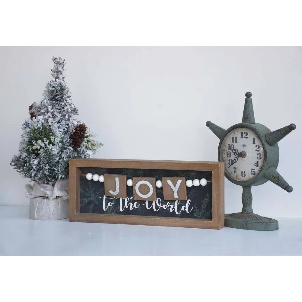 4.75 In. Brown And Black Wood Tabletop Christmas Wood Sign - Joy To The World 4 4.75 In. Brown And Black Wood Tabletop Christmas Wood Sign - Joy To The World - Image 4