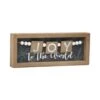 4.75 In. Brown And Black Wood Tabletop Christmas Wood Sign - Joy To The World