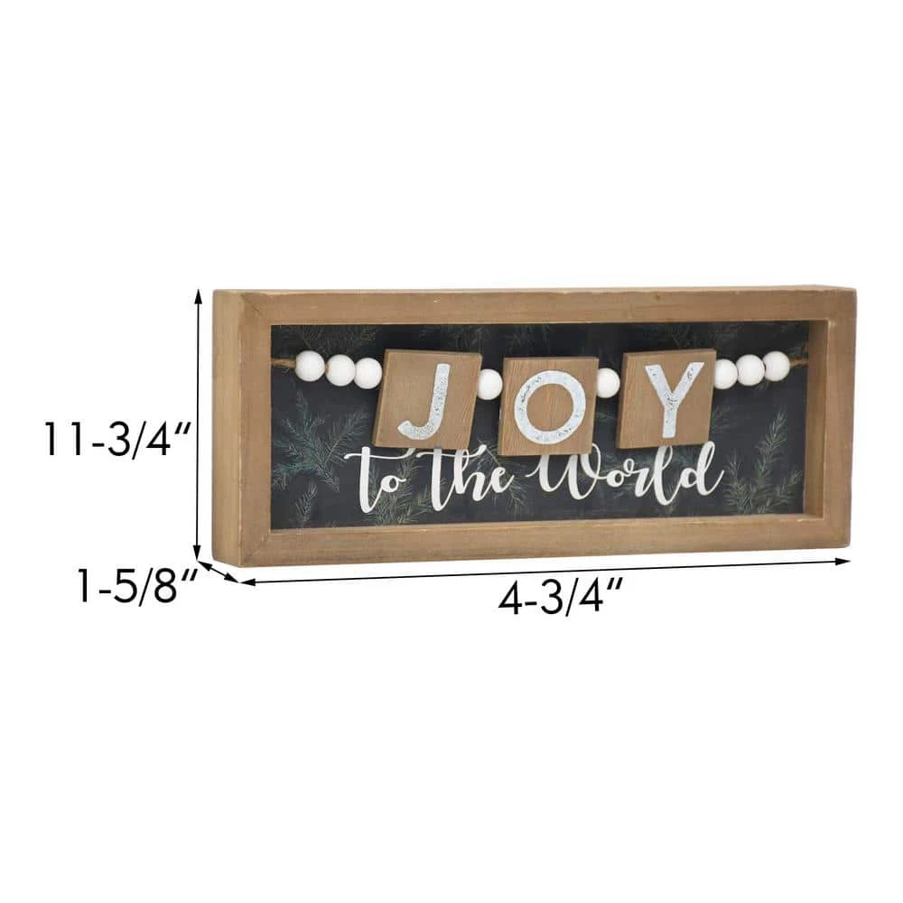 4.75 In. Brown And Black Wood Tabletop Christmas Wood Sign - Joy To The World 7 4.75 In. Brown And Black Wood Tabletop Christmas Wood Sign - Joy To The World - Image 7