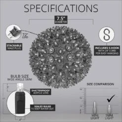 7.5 In. 120-Light LED Blue Decorative Starlight Sphere 8 7.5 In. 120-Light LED Blue Decorative Starlight Sphere -Northlight Shop christmas novelty lights 76500 1f 1000