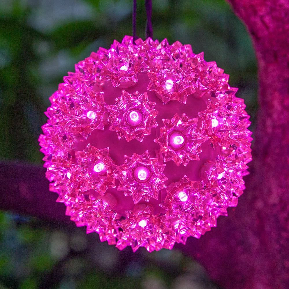 7.5 In. 120-Light LED Pink Decorative Starlight Sphere 2 7.5 In. 120-Light LED Pink Decorative Starlight Sphere - Image 2