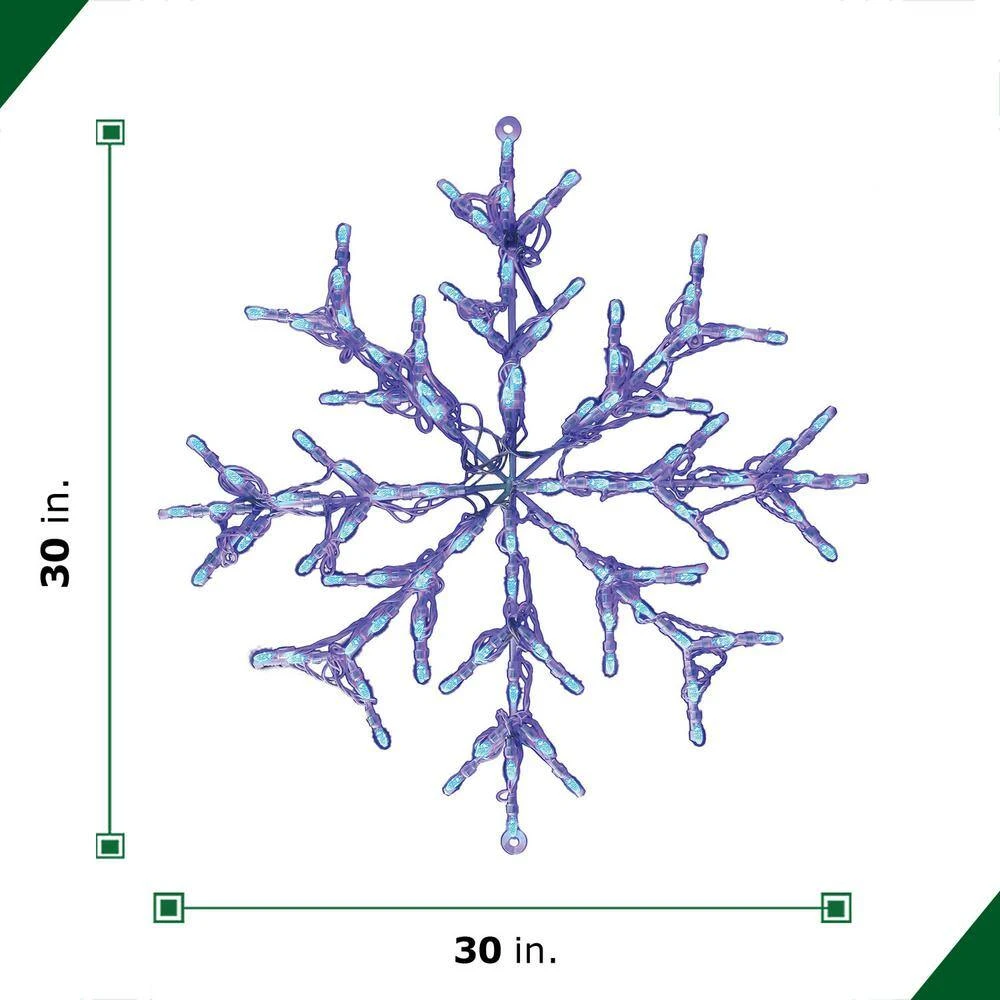 2.5 Ft. 100-Light LED Blue Snowflake Novelty Light 2 2.5 Ft. 100-Light LED Blue Snowflake Novelty Light - Image 2