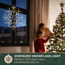 2.5 Ft. 100-Light LED Warm White Snowflake Novelty Light -Northlight Shop christmas novelty lights ffchled030 str0 wt 40 1000