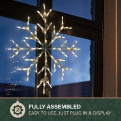 2.5 Ft. 100-Light LED Warm White Snowflake Novelty Light -Northlight Shop christmas novelty lights ffchled030 str0 wt 66 1000