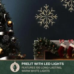 2.5 Ft. 100-Light LED Warm White Snowflake Novelty Light -Northlight Shop christmas novelty lights ffchled030 str0 wt a0 1000