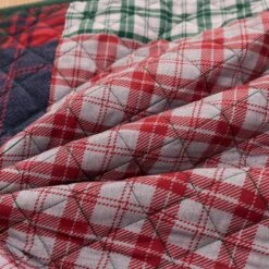 48 In. Knox Plaid Polyester Microfiber Quilted Tree Skirt -Northlight Shop christmas tree skirts cl200mu21 76 1000