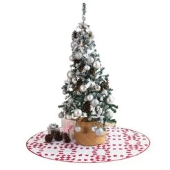 48 In. Holiday Ring Polyester Microfiber Quilted Tree Skirt