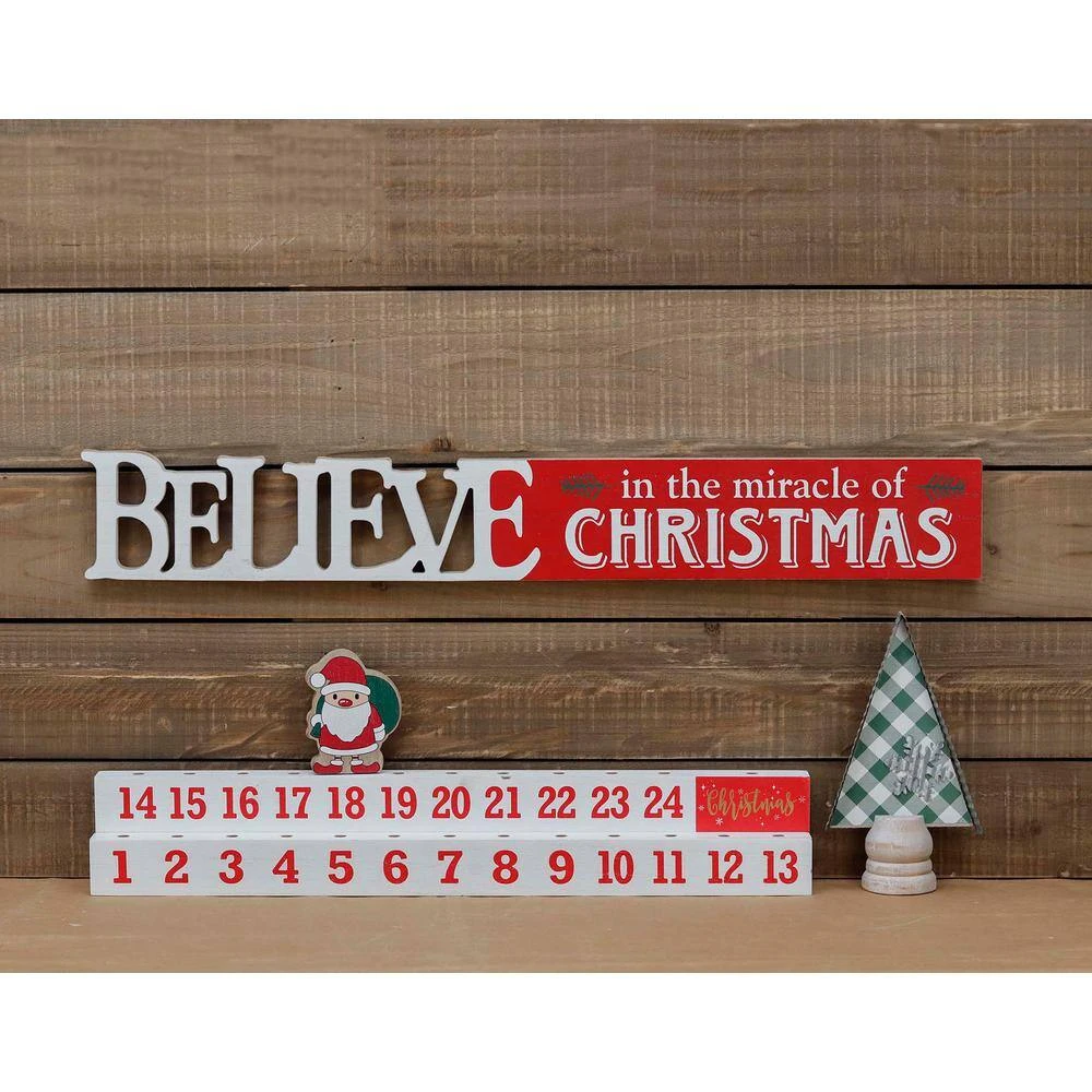 3.25 In. Wood Christmas Believe In The Miracle Of Christmas Wall Plaque 4 3.25 In. Wood Christmas Believe In The Miracle Of Christmas Wall Plaque - Image 4