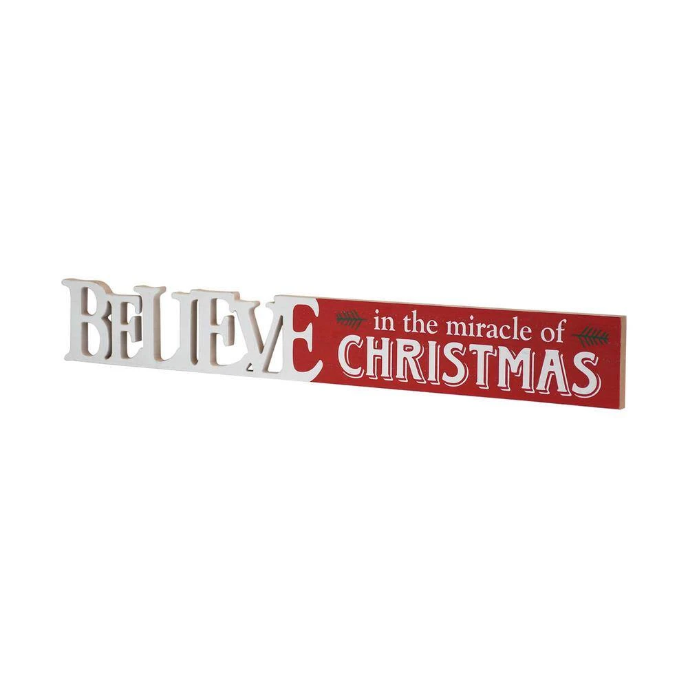 3.25 In. Wood Christmas Believe In The Miracle Of Christmas Wall Plaque 3 3.25 In. Wood Christmas Believe In The Miracle Of Christmas Wall Plaque - Image 3