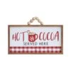 8.5 In. Wood Christmas Hot Cocoa Served Here Wall Hanging Sign With Wood Bead Hanger