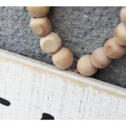 7.125 In. Peace White Wood Christmas Wall Sign With Natural Wood Bead String -Northlight Shop christmas wall decorations uh354 1f 1000