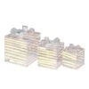 3-Pieces 90-Count LED Lighted White Christmas Gift Boxes Decorations