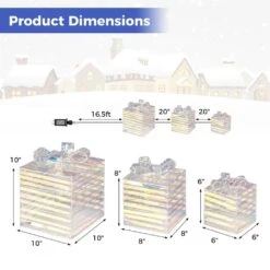 3-Pieces 90-Count LED Lighted White Christmas Gift Boxes Decorations -Northlight Shop costway christmas novelty lights hcst04318 76 1000