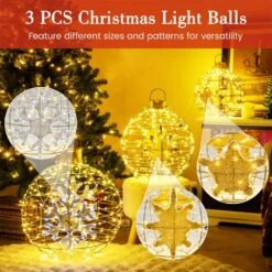 1.75 Ft. 732-Count Bright LED Lights Gold Christmas Lantern Balls Ornaments Yard Decoration -Northlight Shop costway christmas novelty lights hcst04665 44 1000
