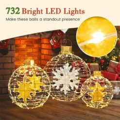 1.75 Ft. 732-Count Bright LED Lights Gold Christmas Lantern Balls Ornaments Yard Decoration -Northlight Shop costway christmas novelty lights hcst04665 c3 1000