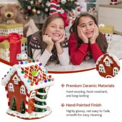 11 In. Christmas Village With 44 Multi-Colored Lights -Northlight Shop costway christmas villages ms2j 2115 44 1000