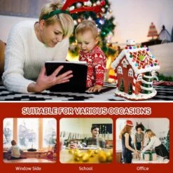 11 In. Christmas Village With 44 Multi-Colored Lights -Northlight Shop costway christmas villages ms2j 2115 76 1000