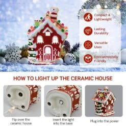 11 In. Christmas Village With 44 Multi-Colored Lights -Northlight Shop costway christmas villages ms2j 2115 fa 1000