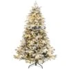 6 Ft. Pre-lit Snow Flocked Hinged Artificial Christmas Tree With 260 LED Lights