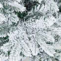 6 Ft. Pre-lit Snow Flocked Hinged Artificial Christmas Tree With 260 LED Lights -Northlight Shop costway pre lit christmas trees ghmhsku01207 fa 1000