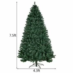 7.5 Ft. Pre-Lit Hinged PVC Artificial Christmas Tree With 400-LED Lights And Stand -Northlight Shop costway pre lit christmas trees ms2j 0639 c3 1000