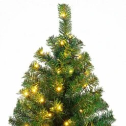 9 Ft. Pre-Lit PVC Artificial Christmas Tree Hinged With 700 LED Lights And Stand -Northlight Shop costway pre lit christmas trees ms2j 12j 3 76 1000