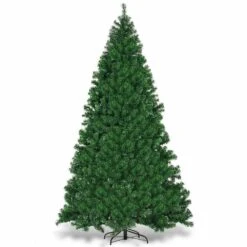 9 Ft. Pre-Lit PVC Artificial Christmas Tree Hinged With 700 LED Lights And Stand -Northlight Shop costway pre lit christmas trees ms2j 12j 3 fa 1000
