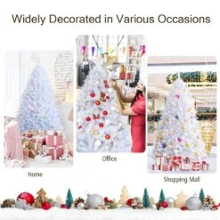 6 Ft. White Iridescent Tinsel Artificial Christmas Tree With 792 Branch Tips 12 6 Ft. White Iridescent Tinsel Artificial Christmas Tree With 792 Branch Tips -Northlight Shop costway unlit christmas trees ghm0469 44 1000