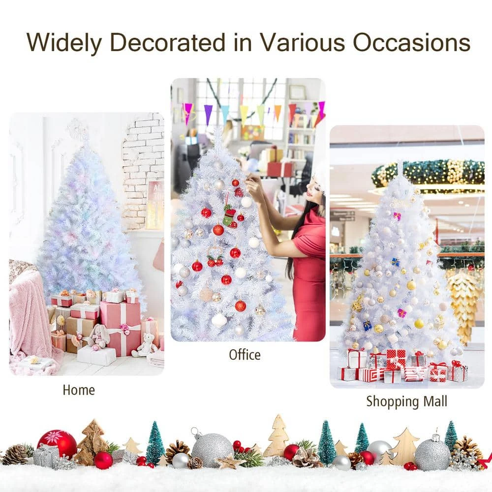 6 Ft. White Iridescent Tinsel Artificial Christmas Tree With 792 Branch Tips 6 6 Ft. White Iridescent Tinsel Artificial Christmas Tree With 792 Branch Tips - Image 6