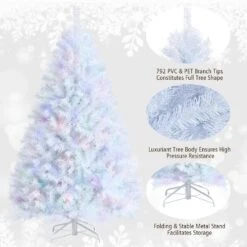 6 Ft. White Iridescent Tinsel Artificial Christmas Tree With 792 Branch Tips 13 6 Ft. White Iridescent Tinsel Artificial Christmas Tree With 792 Branch Tips -Northlight Shop costway unlit christmas trees ghm0469 fa 1000